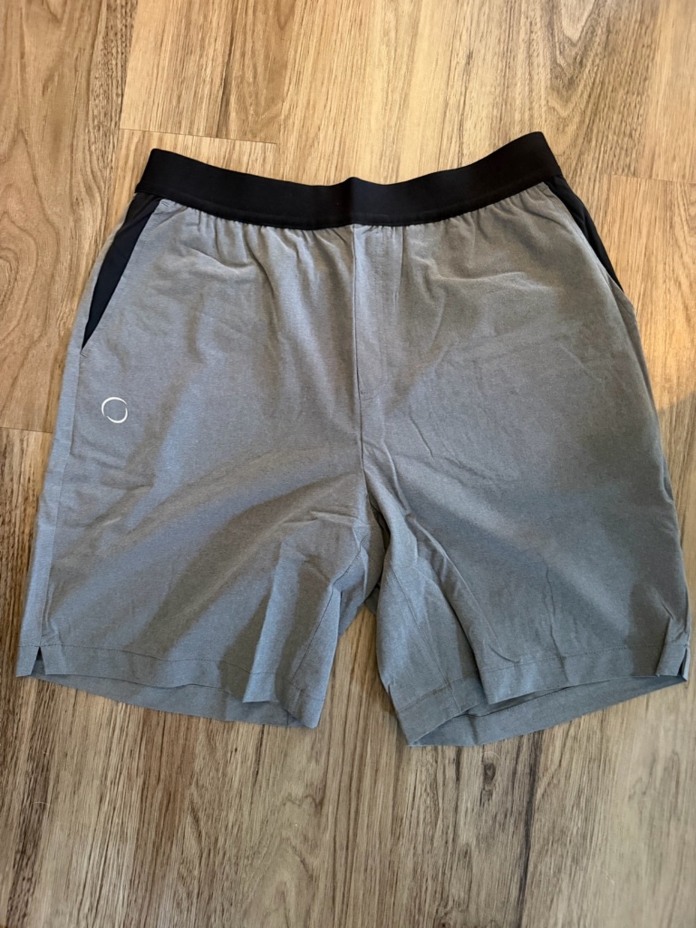 Men's Gray Active Shorts with Black Waistband